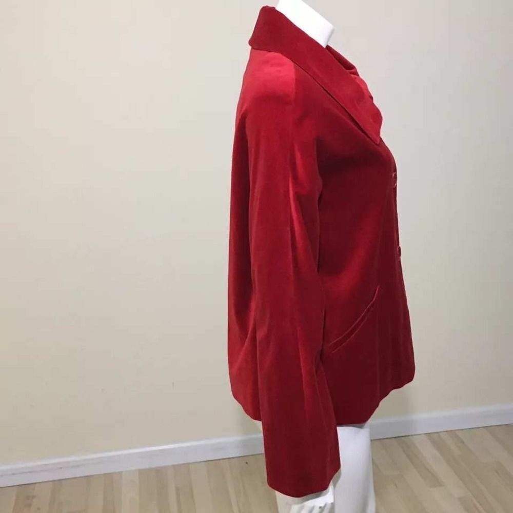 Talbots Red Velvet Jacket size 12P - Picture 6 of 10
